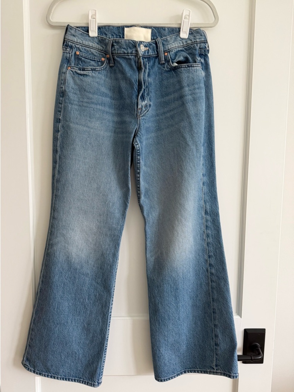 MOTHER Light Blue Wide-Leg Jeans with Back Pocket Stitching - Picture 2 of 5